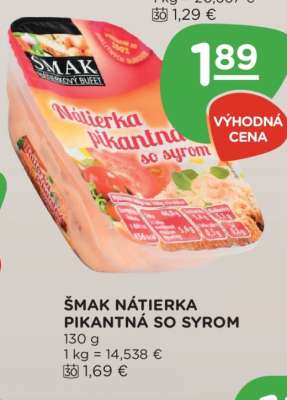 ŠMAK NÁTIERKA PIKANTNÁ SO SYROM