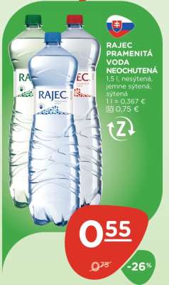 RAJEC Pramenitá voda neochutená