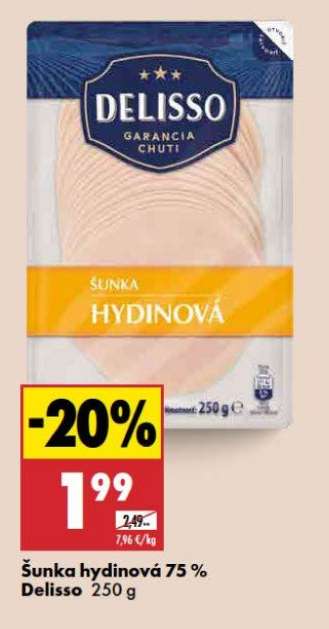 Šunka hydinová 75 %