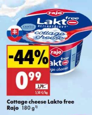 Cottage cheese Lakto free Rajo 180 g