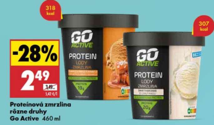 Proteinová zmrzlina rôzne druhy Go Active 460 ml