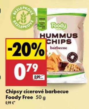 Chipsy cícerové barbecue Foody Free 50 g