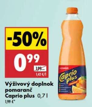 Výživový doplnok pomaranč Caprio plus 0,7 l