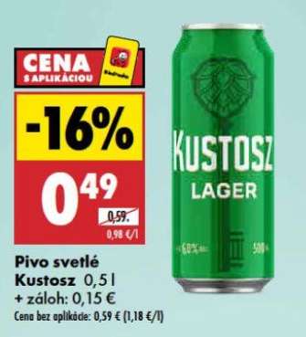 Pivo svetlé Kustosz 0,5 l