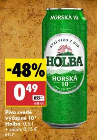 Pivo svetlé výčapné 10° Holba