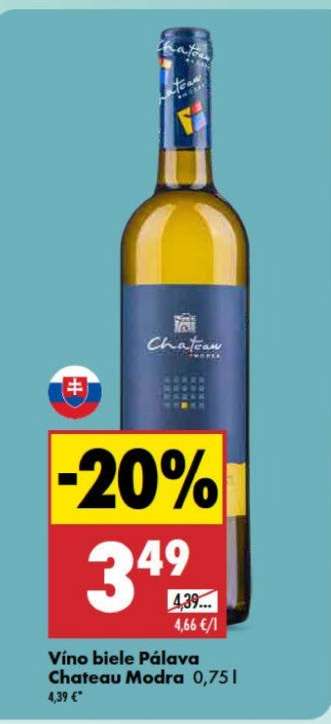 Víno biele Pálava Chateau Modra 0,75 l