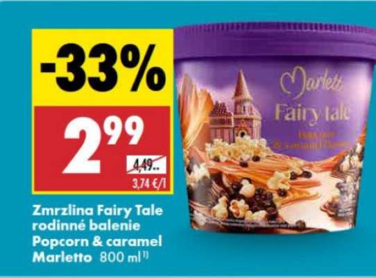 Zmrzlina Fairy Tale rodinné balenie Popcorn & caramel Marletto 800 ml