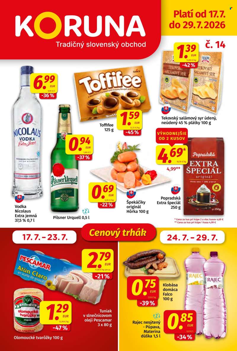 Leták Potraviny KORUNA - 17.7.2026 - 29.7.2026.