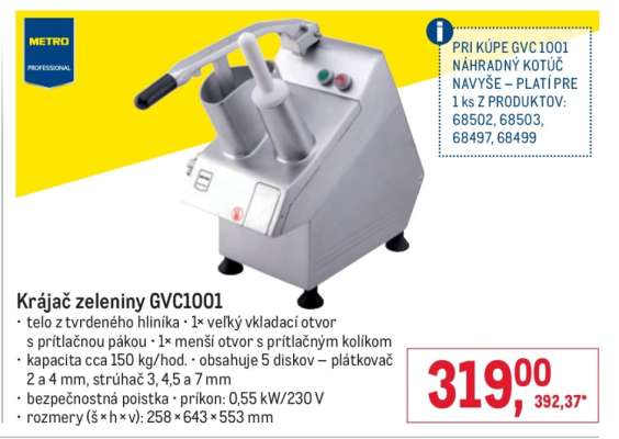 Krájač zeleniny GVC1001