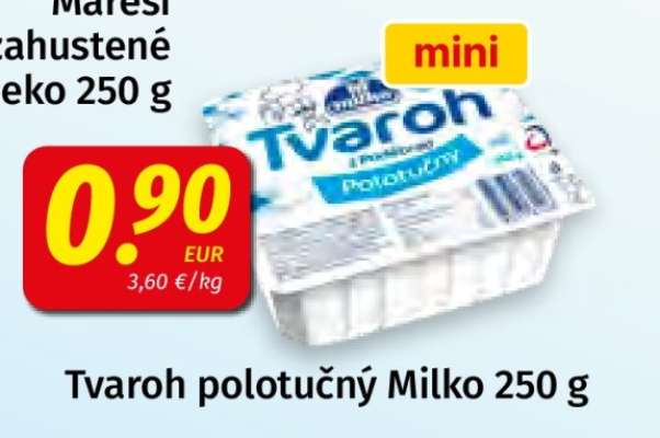 Tvaroh polotučný Milko 250 g