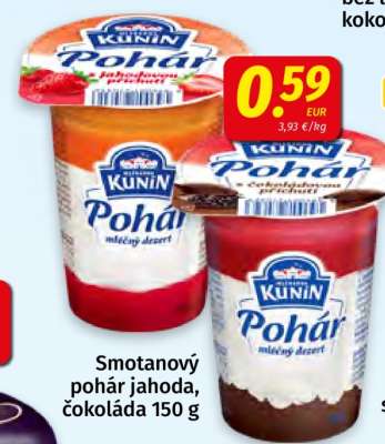 Smotanový pohár jahoda, čokoláda 150 g