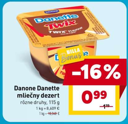 DANONE DANETTE Mliečny dezert