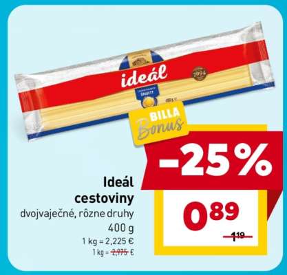 Ideál cestoviny