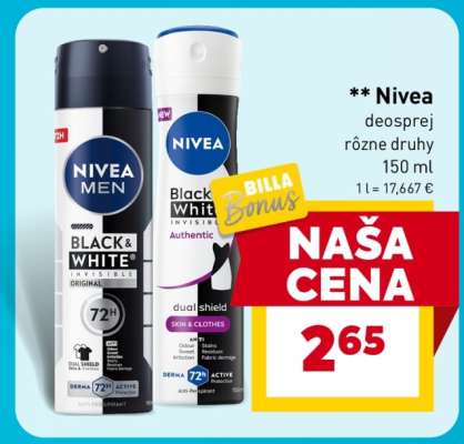 Nivea deosprej rôzne druhy 150 ml