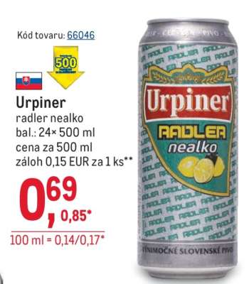 Urpiner radler nealko