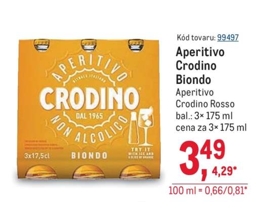 Aperitivo Crodino Biondo
