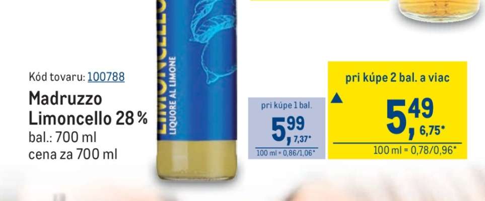 Madruzzo Limoncello 28 %