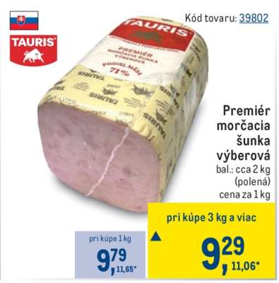 Premiér morčacia šunka výberová