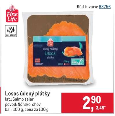 Losos údený plátky