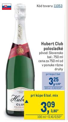 Hubert Club polosladké