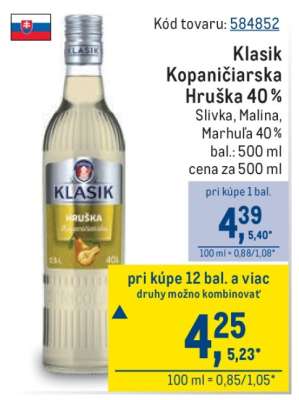 Klasik Kopaničiarska Hruška 40%