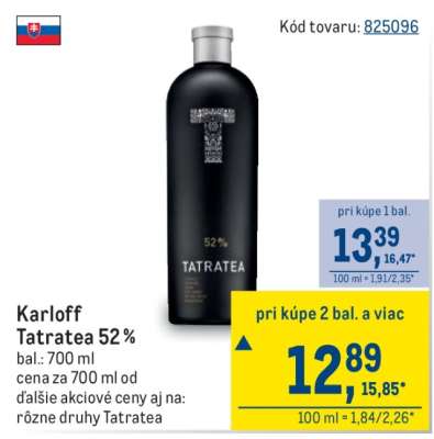Karloff Tatratea 52 %