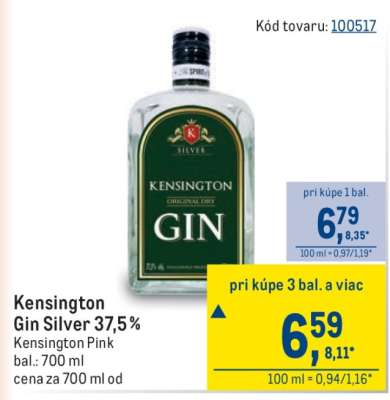 Kensington gin silver 37,5%