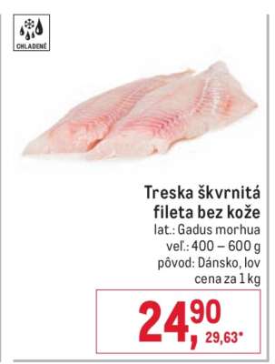 Treska škvrnitá fileta bez kože