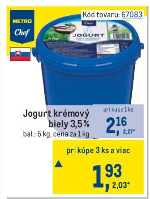 Jogurt krémový biely 3,5 %