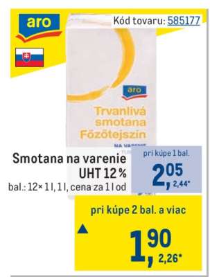 Smotana na varenie UHT 12 %