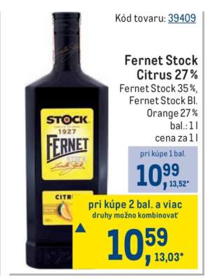 Fernet Stock Citrus 27 %