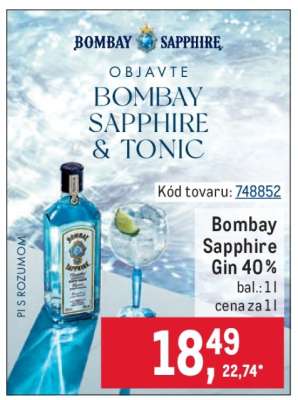 Bombay Sapphire Gin 40 %