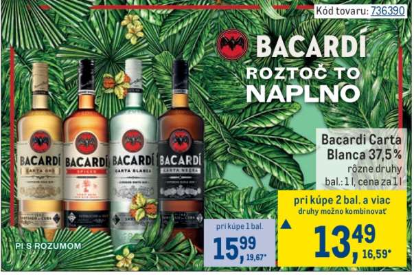 Bacardi Carta Blanca 37,5 %