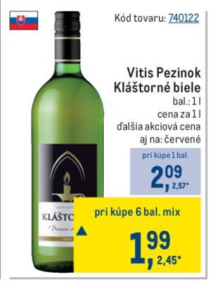 Vitis Pezinok Kláštorné biele
