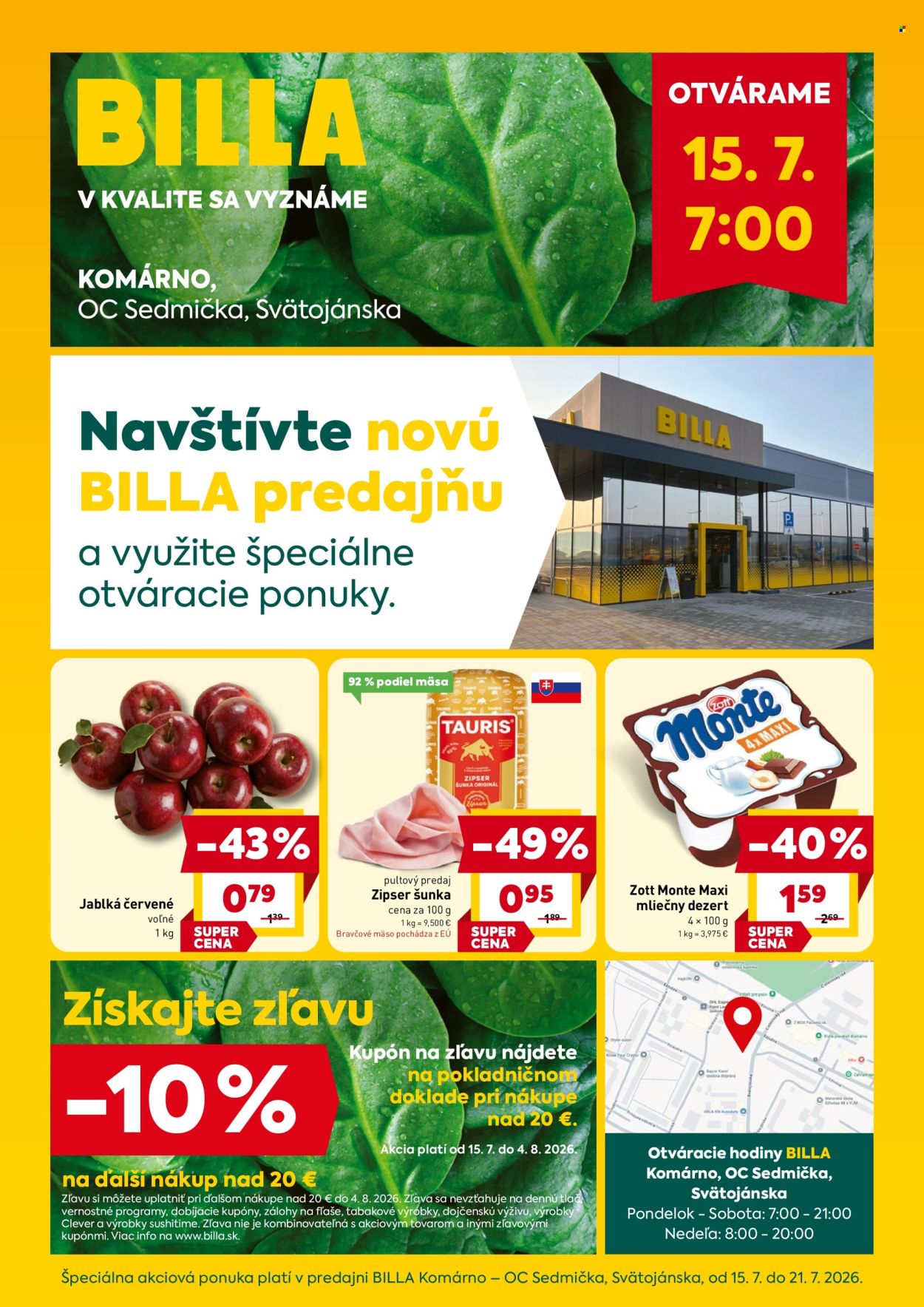 Leták Billa - 15.7.2026 - 21.7.2026. Strana 1