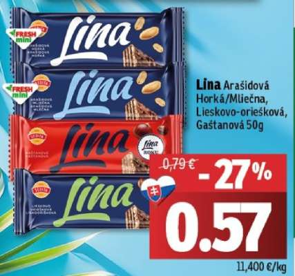 Lina Arašidová Horká/Mliečna, Lieskovo-oriešková, Gaštanová 50g
