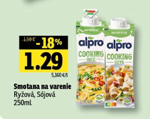 Smotana na varenie Ryžová, Sójová 250ml