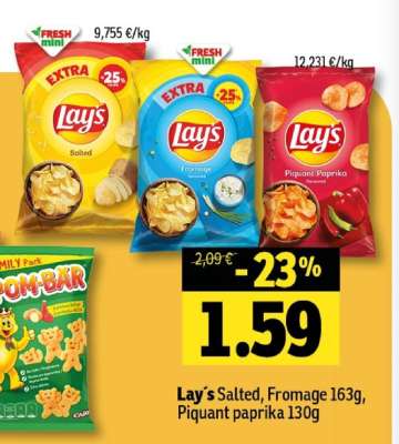 Lay's Salted, Fromage 163g, Piquant Paprika 130g