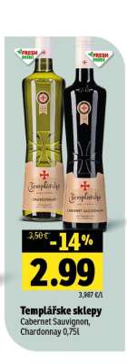 Templářske sklepy Cabernet sauvignon, Chardonnay 0,75l
