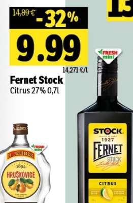 Fernet Stock Citrus 27% 0,7l