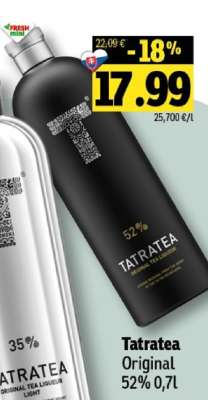 Tatratea originál 52% 0,7l
