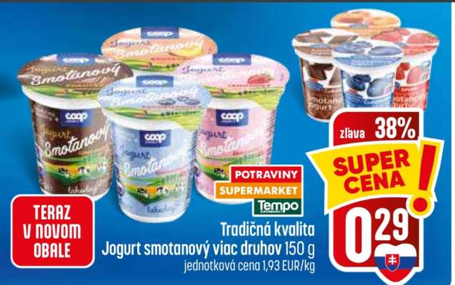 Jogurt smotanový viac druhov 150 g