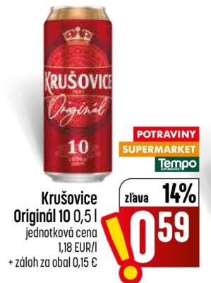 Krušovice originál 10 0,5 l