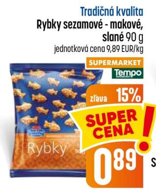 Rybky sezamové - makové, slané 90 g