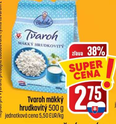 Tvaroh mäkký hrudkovitý