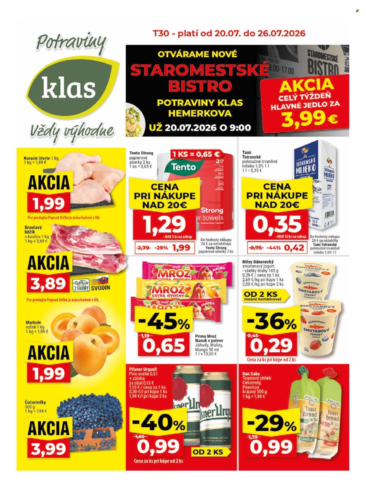 Leták Klas - 20.7.2026 - 26.7.2026. Strana 1