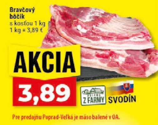 Bravčový bôčik s kosťou