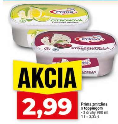 Prima zmrzlina s toppingom