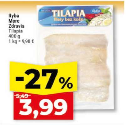 Tilapia filety bez kože