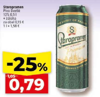 Staropramen Pivo Světlé 12% 0,5 l
